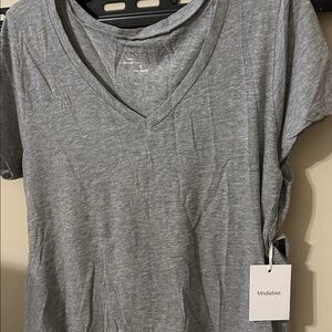 Birdiebee Gray V-Neck T-Shirt by Birdiebee